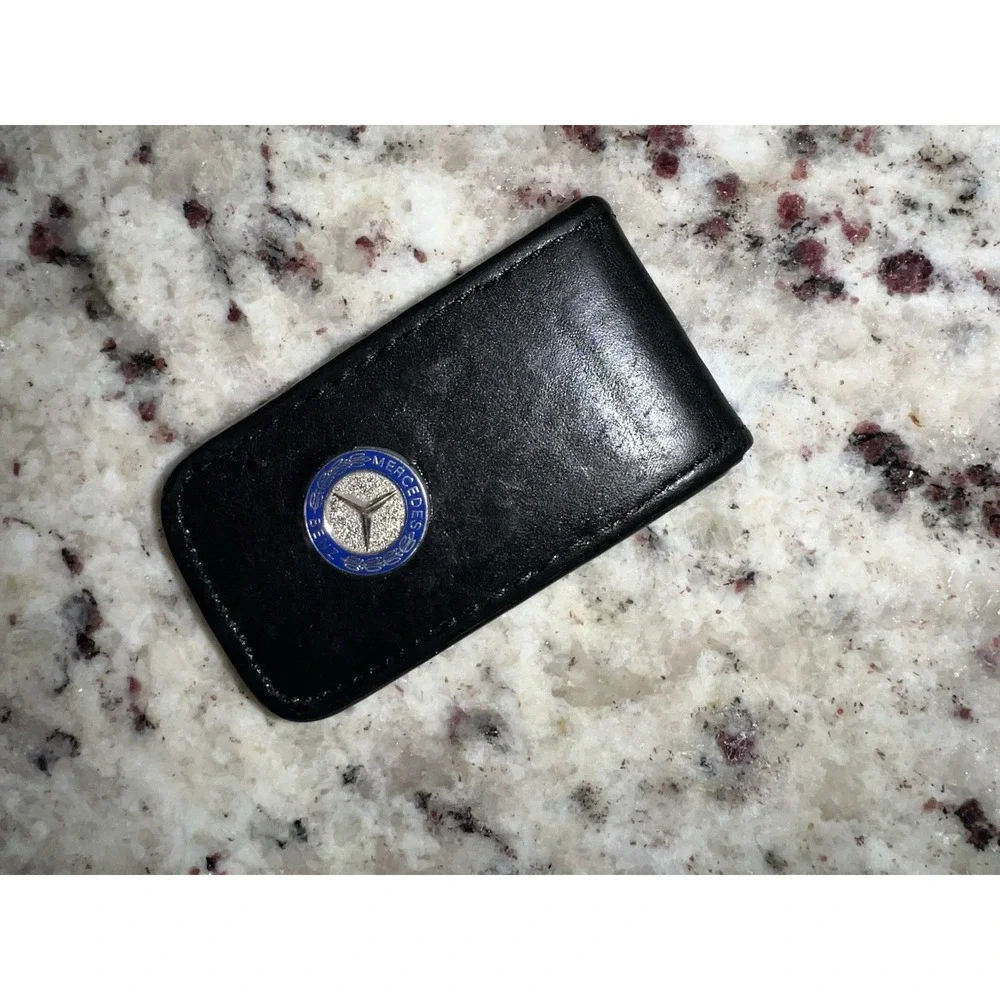OEM Vintage Y2K Mercedes Benz Classic Collection Leather Magnetic Money Clip